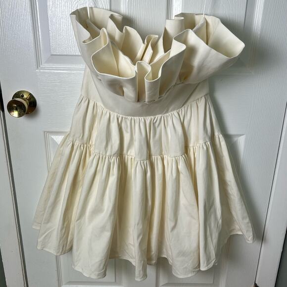 Sau Lee Revolve Ivory Nia Strapless Flare Mini Dress 12 - Picture 2 of 11